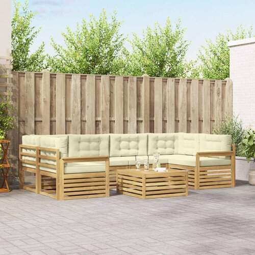  Set vanjskih sofa 7 kom. Bijela i krem Poliester Cene