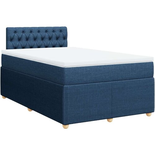 VidaXL Krevet s oprugama i madracem plavi 120 x 190 cm od tkanine Slike