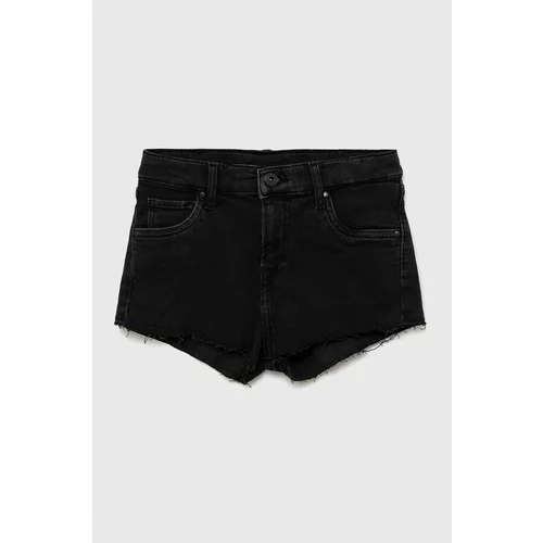Pepe Jeans Dječje traper kratke hlače boja: crna, glatki materijal, podesivi struk