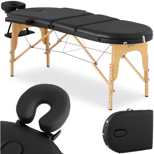 Physa Prenosna zložljiva masažna posteljna mizica z lesenim okvirjem Colmar Black, do 227 kg, črna, (21135088)