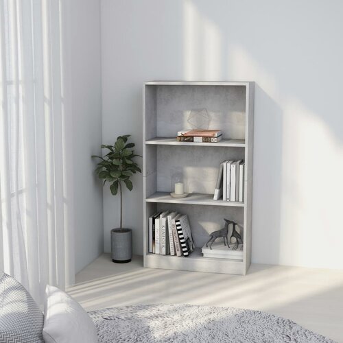 Furnova Knjižna omara 3-nadstropna betonsko siva 60x24x109 cm, (21932927) Cene
