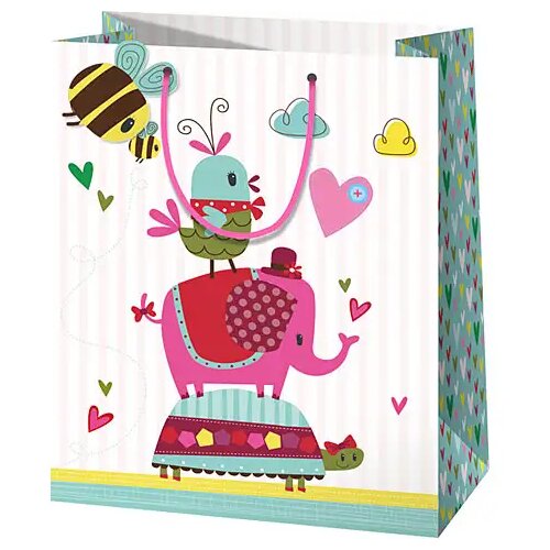 Cardex Srednje velika darilna vrečka Pink slon 18x10x23cm Cene
