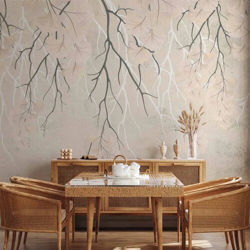  Foto tapeta - Abstract falling leaves - subtle nature motif with branches 300x210 Cijene