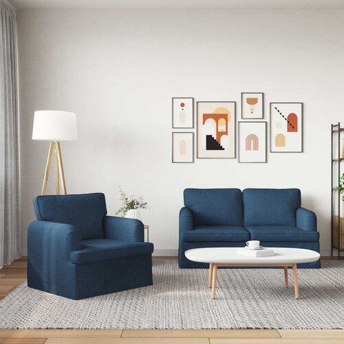  Set sofe 2 pcs Plava 144 x 80 x 85 cm tkanina Slike