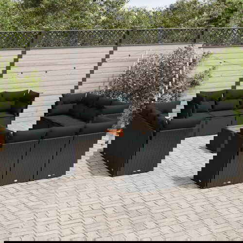 vidaXL 13-dijelni set vrtnih sofa s jastucima poliratan crni Cijene