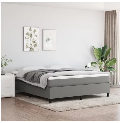  Box spring posteljni okvir temno siv 160x200 cm blago