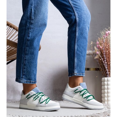 Gemre Gray sneakers with green laces Arcobaleno Slike