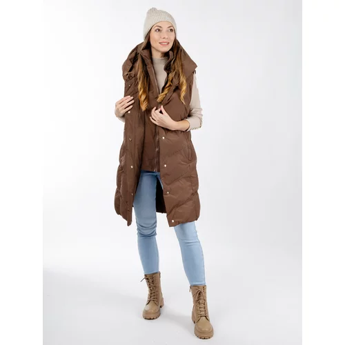 Glano Women's quilted vest - brown