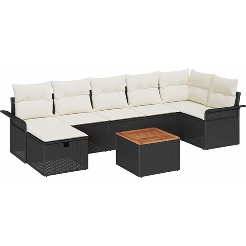  Sjedeća garnitura za vrt 8 kom. poliratan 297,5 x 132,5 x 85 cm Slike