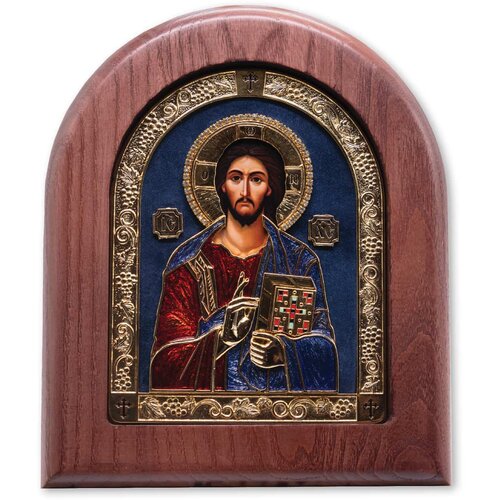  Ikona u drvetu Gospod Isus Hristos Pantokrator, 170x22x205mm Cene