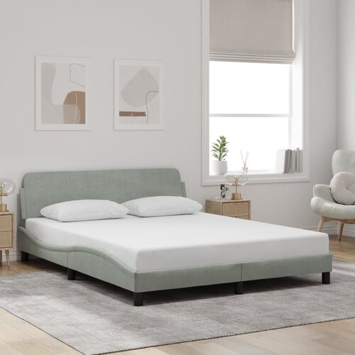Furnova Posteljni okvir brez vzmetnice svetlo siv 160x200 cm žamet, (21934137) Slike