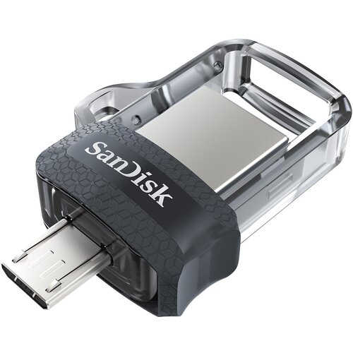 San Disk Ultra Dual m3.0 USB flash drive 256 GB USB Type-A / Micro-USB 3.2 Gen 1 (3.1 Gen 1) Black, Silver, Transparent Slike