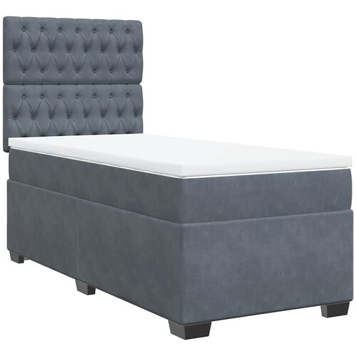 Box spring krevet s madracem tamnosivi 80 x 200 cm bar&amp;scaron;unasti Slike
