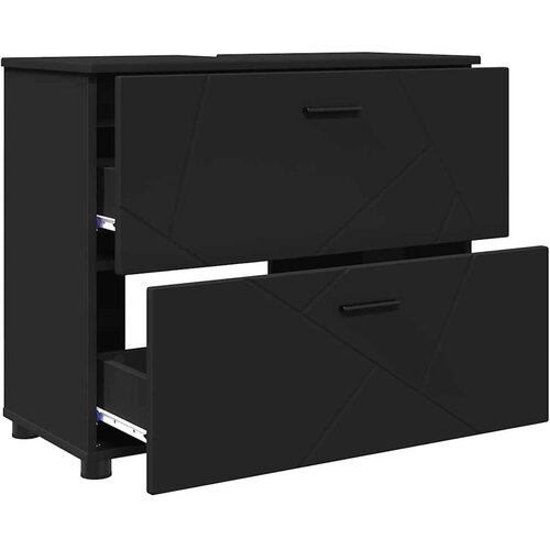 VidaXL set namje&amp;scaron;taja za kupaonicu zidne 3 pcs crna 76.5 x 35 x 64 cm Slike
