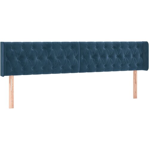 Maison Chic Vzglavna omarica - Nočna omarica - Posteljna omarica z ušesi temno modro 203x16x78/88 cm žamet, (21709138) Cene
