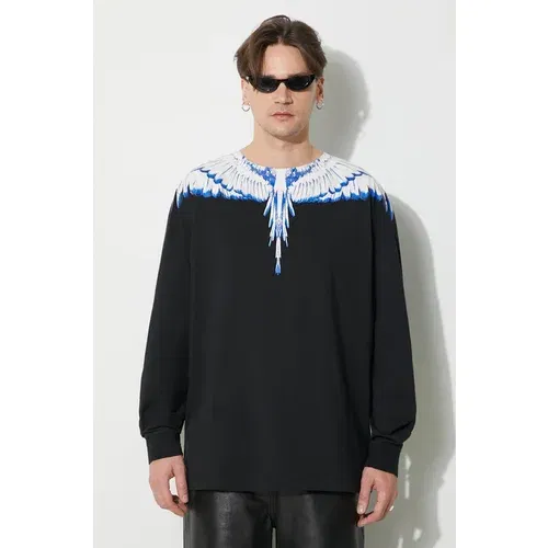 Marcelo Burlon Pamučna majica dugih rukava Icon Wings Regular boja: crna, s tiskom, CMAB007C99JER0011001