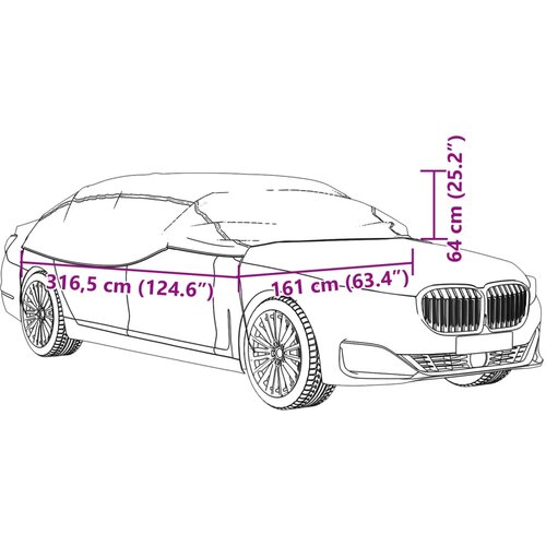  Navlaka za pola automobila s kukama srebrna XL Slike