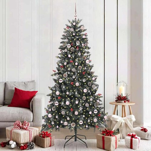 vidaXL Umestno božično drevo med 300 LED Zelena 114 x 114 x 210 cm Cene