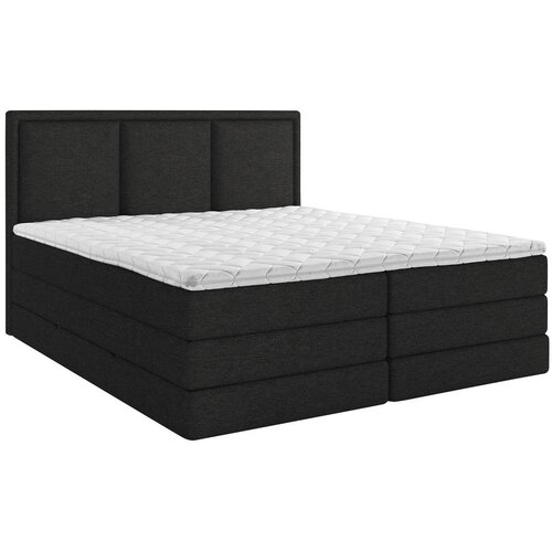 MID.YOU POSTELJA BOXSPRING 200 cm x 220 cm , les, tekstil, leseni material črna Cene