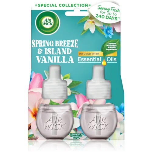 Air Wick Spring Fresh Spring Breeze & Island Vanilla električni osvježivač zraka zamjensko punjenje 2x19 ml