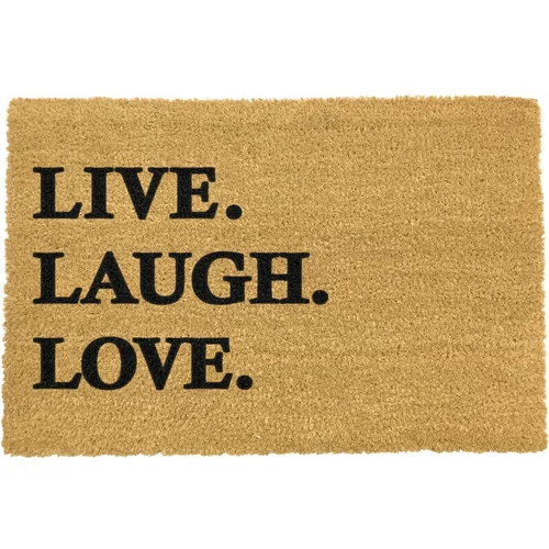 Artsy Doormats Predpražnik iz naravnih kokosovih vlaken Live Laugh Love, 40 x 60 cm