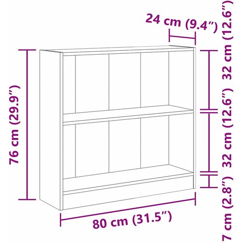  Polica Crni hrast 80 x 24 x 76 cm Konstruirano drvo Slike