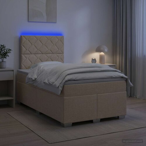  Boxspring krevet s madracem Krem 120 x 190 cm Tkanina Cijene