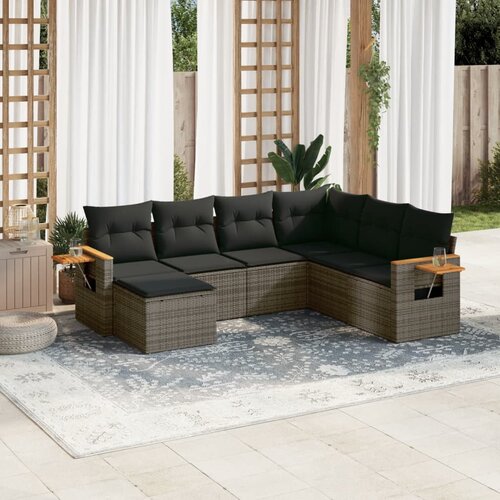vidaXL 7-dijelni set vrtnih sofa sivi od poliratana Cijene
