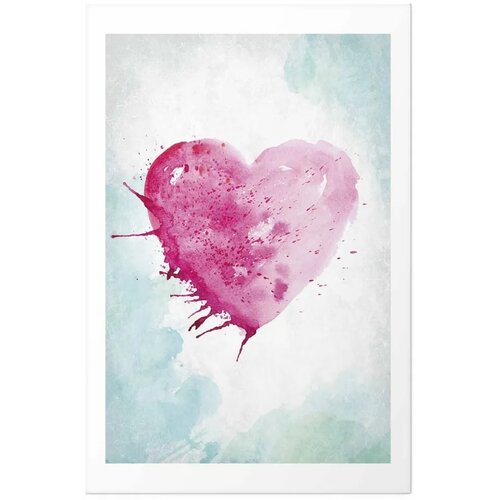  Plakat - Watercolor Heart 21x30 Bez okvira s margom Slike