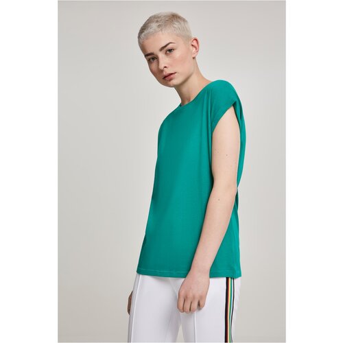 Urban Classics Women's T-shirt with an extended shoulder, fresh green Slike