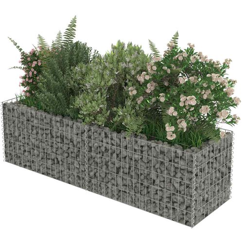  Gabionska sadilica od pocinčanog čelika 180 x 50 x 50 cm Slike