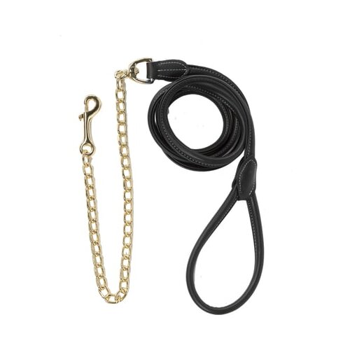 Kentucky Horsewear Povodec iz umetnega usnja z verižico, 270 cm - črna Cene