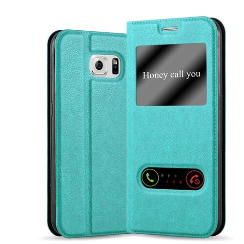 Cadorabo Samsung Galaxy NOTE 5 v mint turquoise - Zaščitni ovitek z magnetnim zapiranjem, stoječo funkcijo in 2 okencema za gledanje, (20551829) Cene