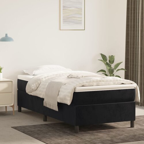 The Living Store Box spring postelja z vzmetnico črna 80x200 cm žamet - Box Spring Postelja, (21492402) Slike