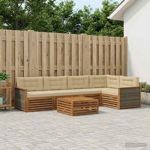  Set vanjskih sofa 6 kom. Prirodna i bež Cijene