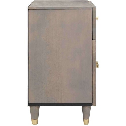 VidaXL Noćni ormar s ladicama Siva 50 x 33 x 60 cm masivno drvo manga Slike