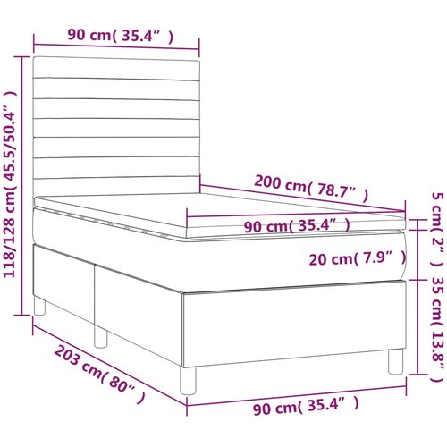 Box spring krevet s madracem crni 90x200 cm bar&amp;scaron;unasti Slike
