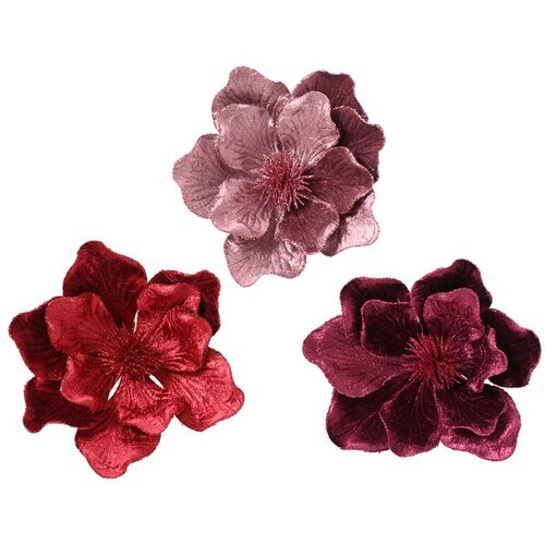 Dekordom ukras za jelku Magnolia on clip 26cm 629733 - Assorted - KMG Cene