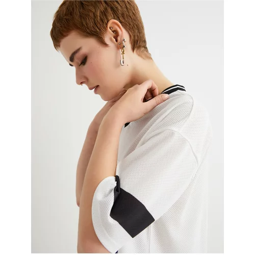 Koton College T-Shirt Comfort Fit Breathable Short Sleeve V-Neck