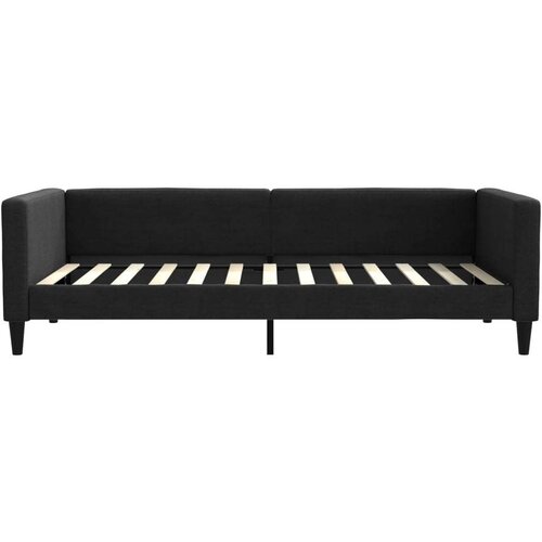 VidaXL Dnevni krevet s madracem crni 100 x 200 cm od tkanine Slike