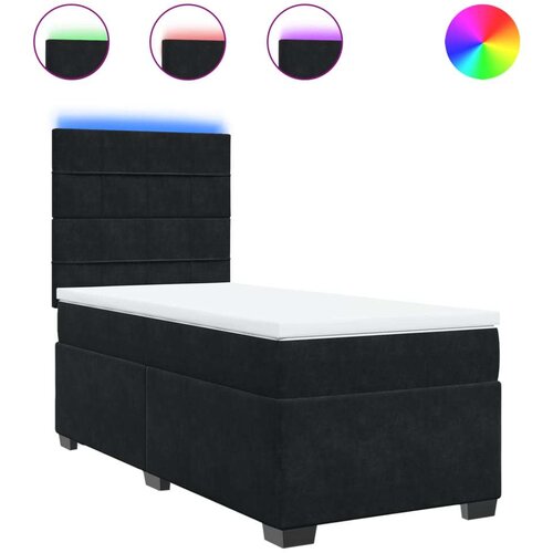 VidaXL Box spring krevet s madracem crni 80 x 200 cm bar&amp;scaron;unasti Slike