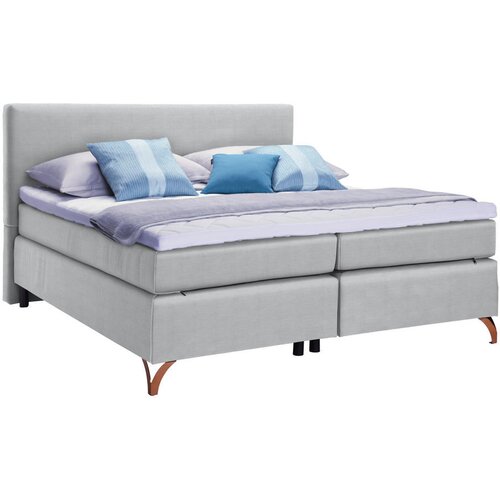 Esposa postelja boxspring 200 cm x 200 cm , tekstil svetlo siva Cene