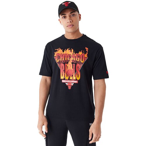 New Era chicago bulls flame graphic black oversized majica Cene