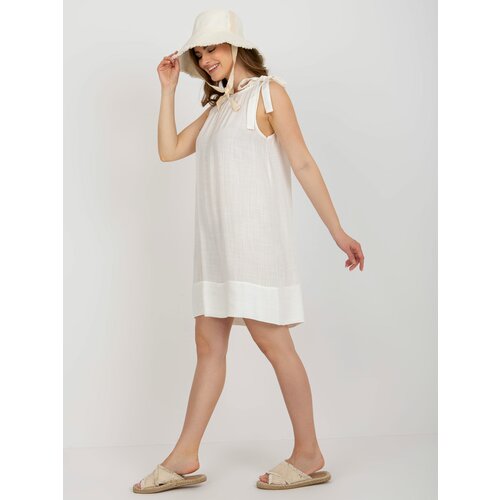 Fashion Hunters Ecru Sleeveless Summer Dress OCH BELLA Slike