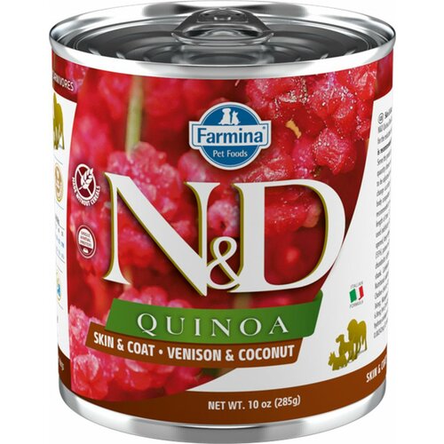 Farmina n&d quinoa can dog quinoa venison&coconut 285g Cene