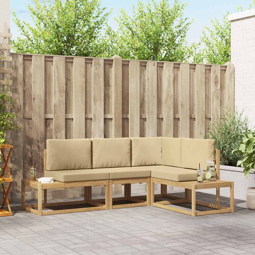  Set vanjskih sofa 3 Komad Bijela i bež Poliester Slike