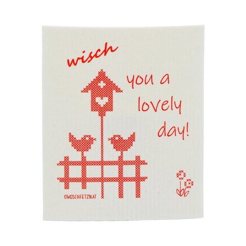 OWOSCHFETZN Spužvasta krpa &amp;quot;Vez&amp;quot; - Wisch you a lovely day! Slike