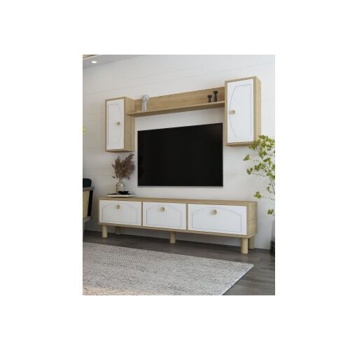 Hanah home TV polica Simple Bohem Sapphıre Oak White Slike