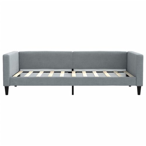  Dnevni krevet s madracem svjetlosivi 90 x 190 cm od tkanine Slike