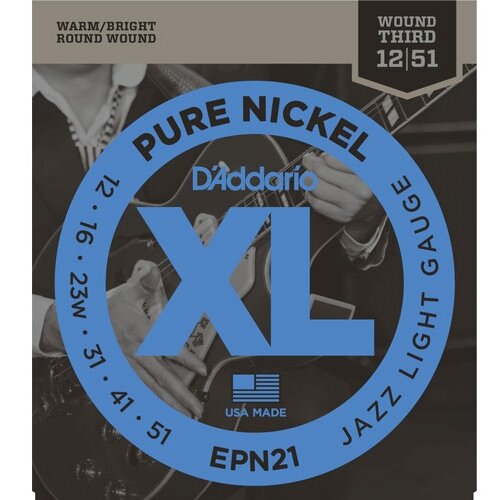 D&amp;#039;Addario EPN21 12-51 Pure Nickel žice za električnu gitaru Slike